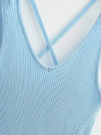 Ruffles Light Blue Knitted Camisole
