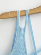Ruffles Light Blue Knitted Camisole