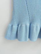 Ruffles Light Blue Knitted Camisole