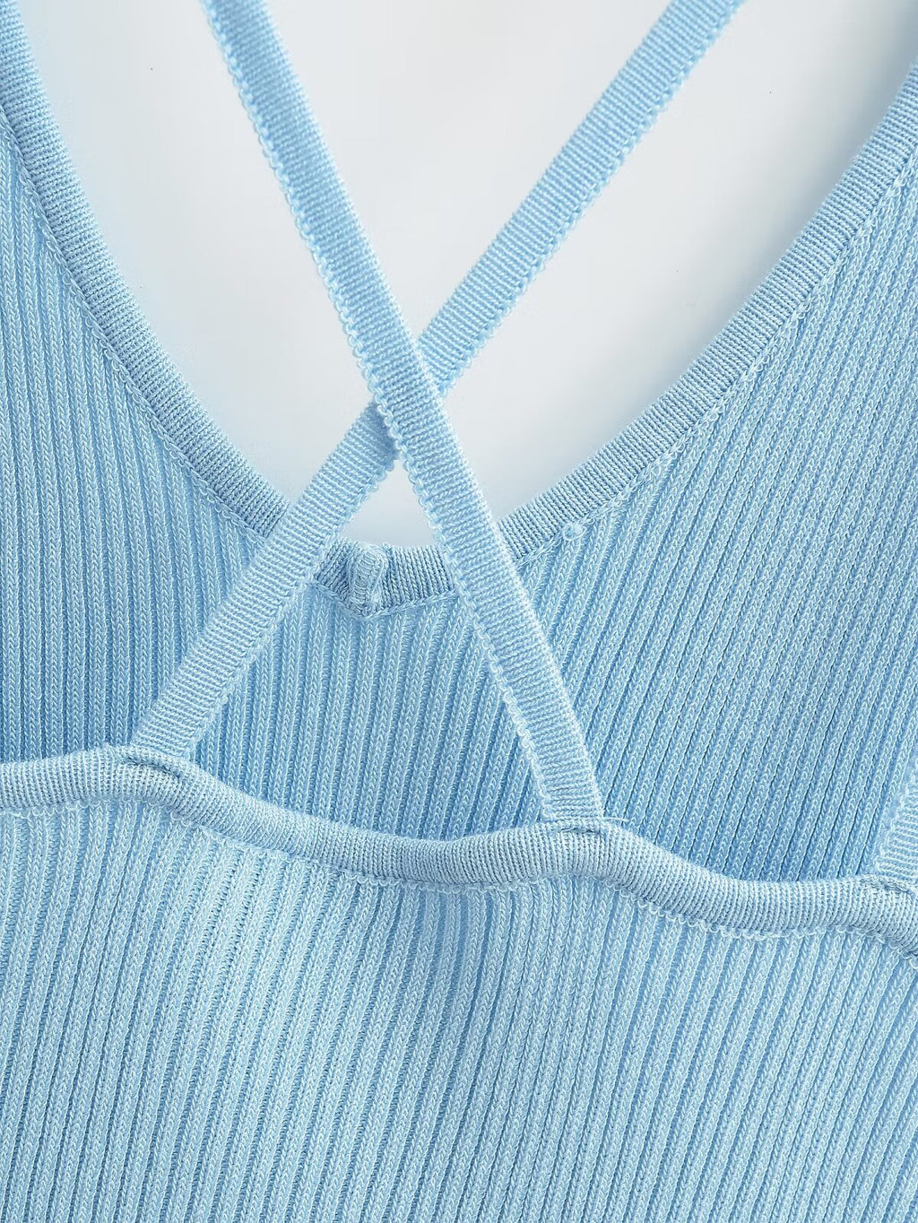 Ruffles Light Blue Knitted Camisole