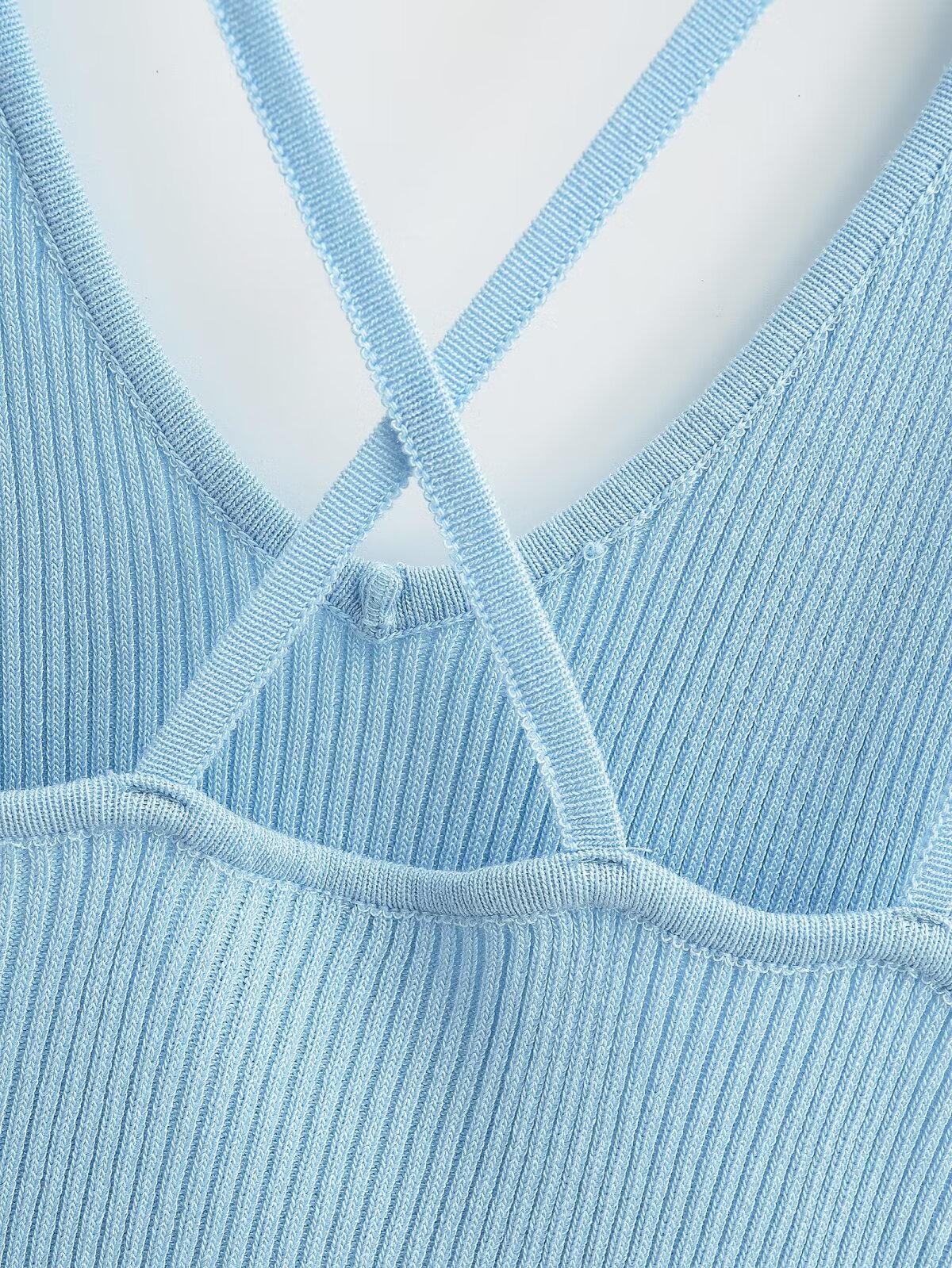 Ruffles Light Blue Knitted Camisole