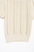 Summer Women Clothing Casual Simple All Matching Short Sleeved Knitwear