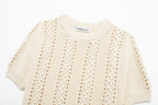 Summer Women Clothing Casual Simple All Matching Short Sleeved Knitwear
