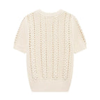 Summer Women Clothing Casual Simple All Matching Short Sleeved Knitwear