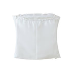 's Tube Top Bud Pleated Niche Design Wrap Top