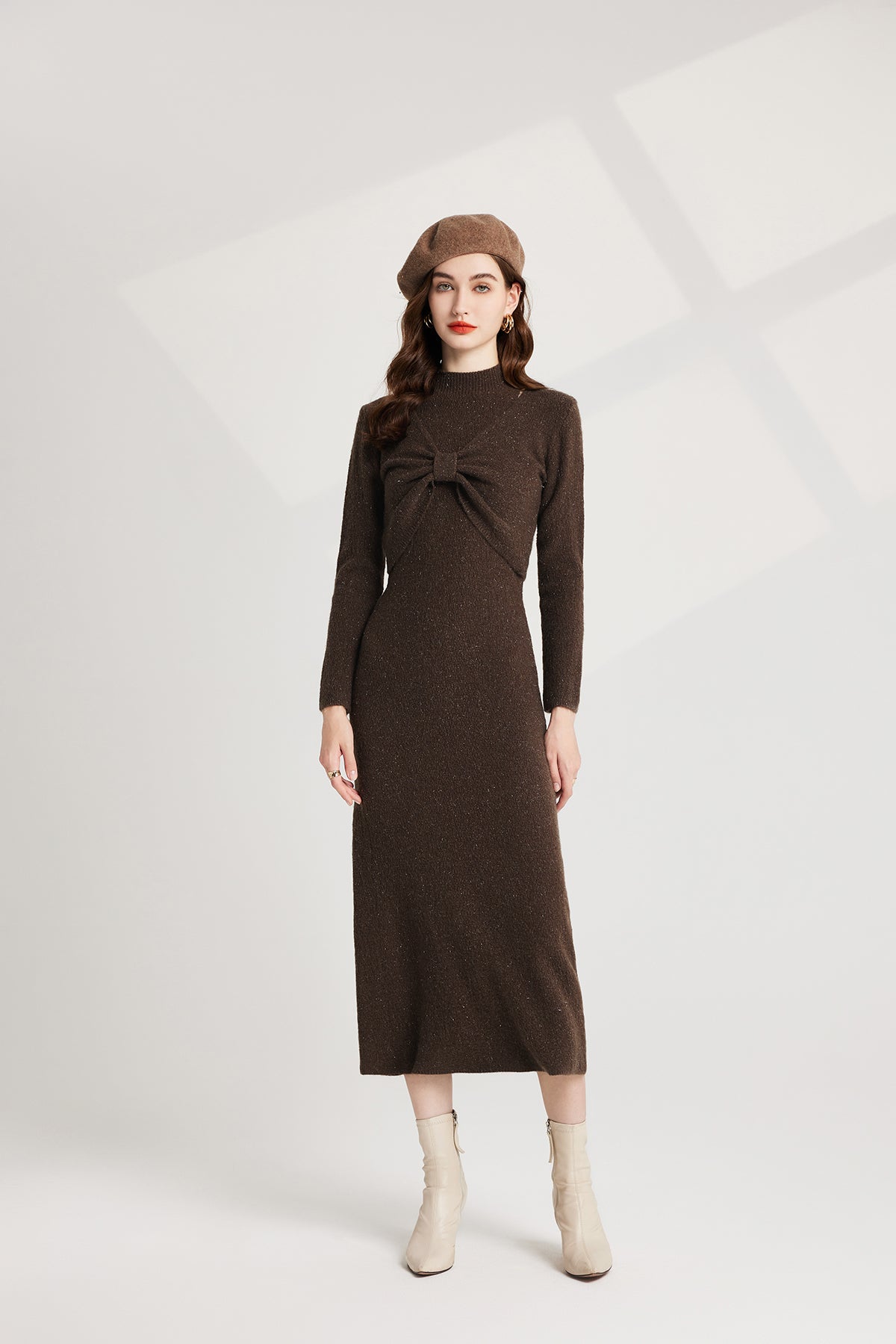 Women's 's Bow Knit Sweater Vest & Dress Set