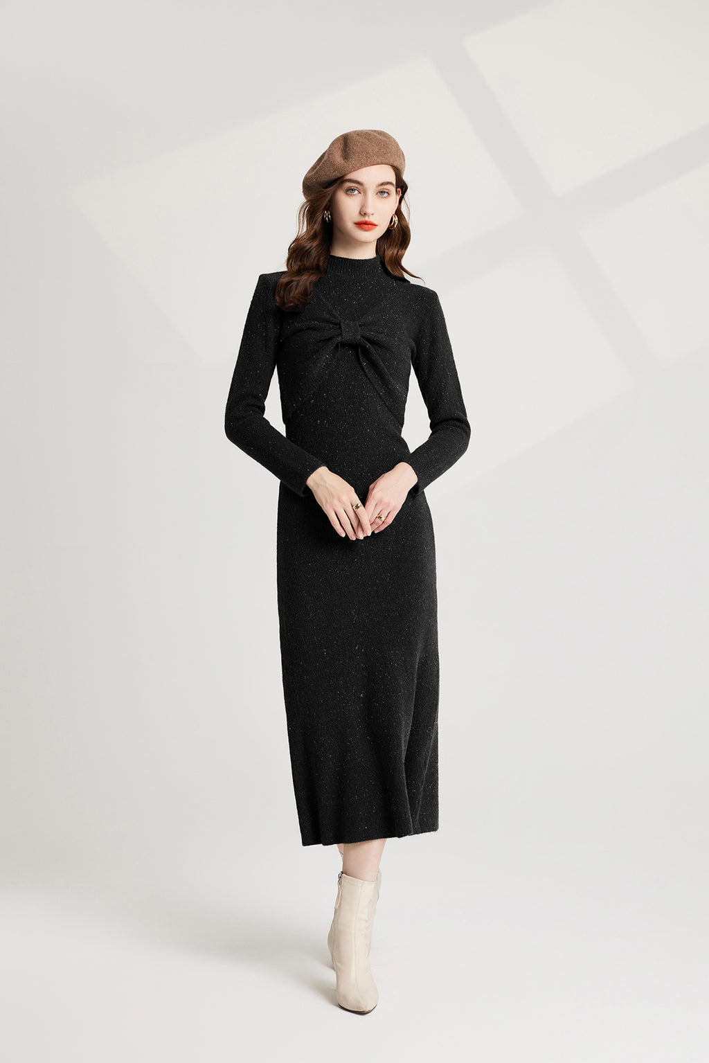 Women's 's Bow Knit Sweater Vest & Dress Set