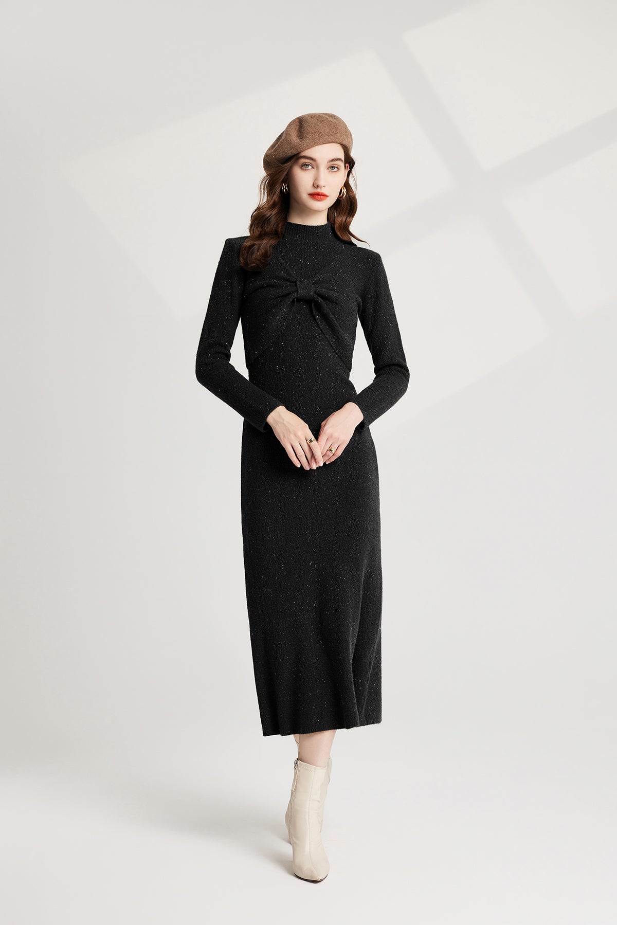 Women's 's Bow Knit Sweater Vest & Dress Set