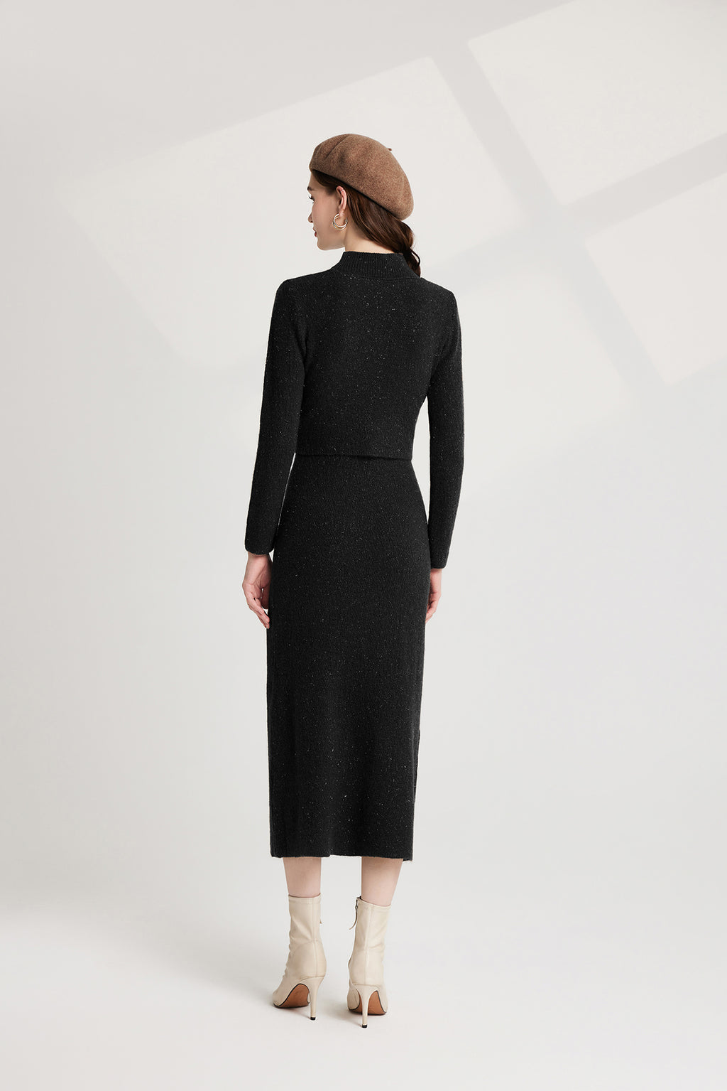 Women's 's Bow Knit Sweater Vest & Dress Set