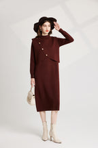 Women's 's Knit Vest & Long-Sleeve Dress Set