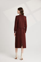 Women's 's Knit Vest & Long-Sleeve Dress Set