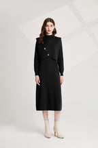 Women's 's Knit Vest & Long-Sleeve Dress Set