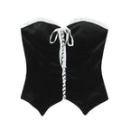 Women's Lace Velvet High-Waisted Two-Piece Skirt Set