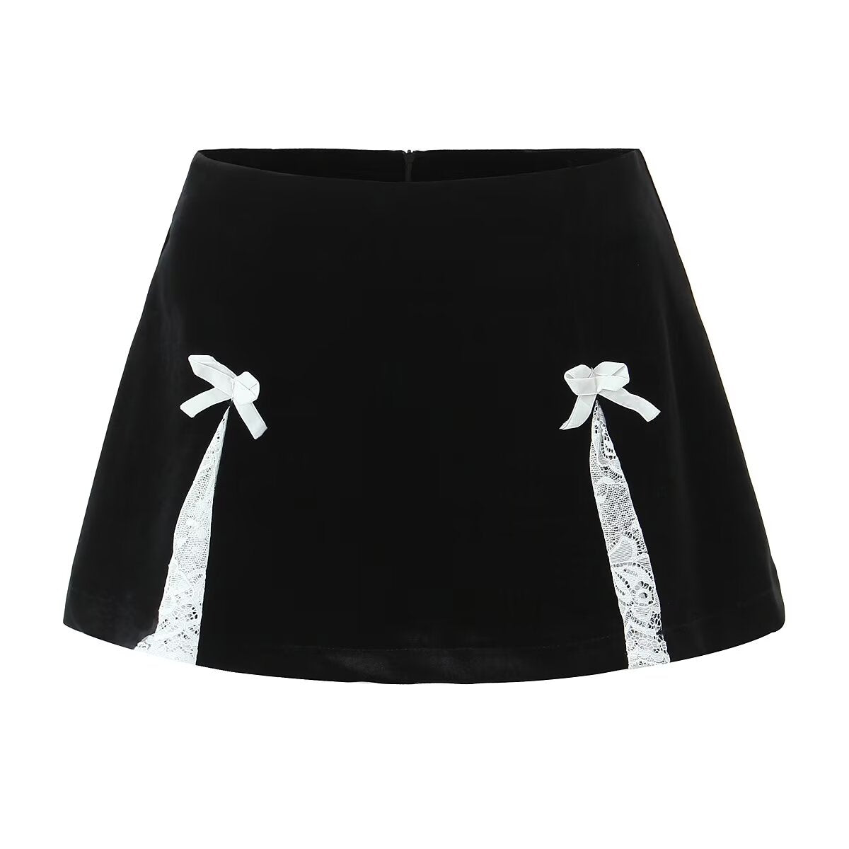 Women's Lace Velvet High-Waisted Two-Piece Skirt Set