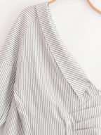 Women's Irregular Asymmetric Striped Shirt Sexy Pirational Design Shirt