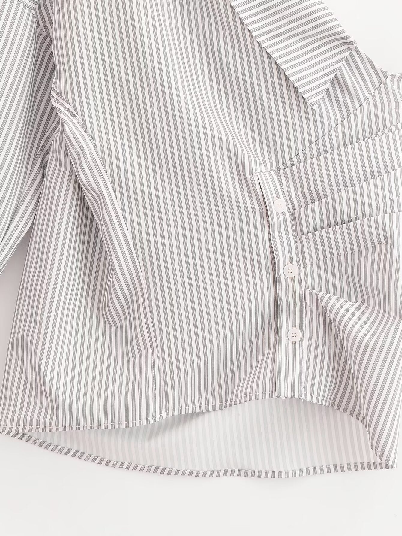 Women's Irregular Asymmetric Striped Shirt Sexy Pirational Design Shirt