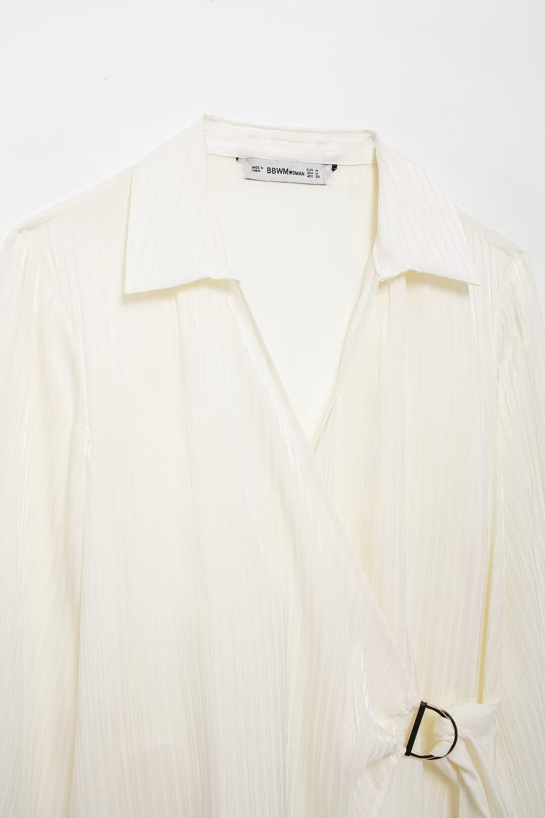 Women's Mature Bright Fabric Double Breasted Long Sleeve Shirt