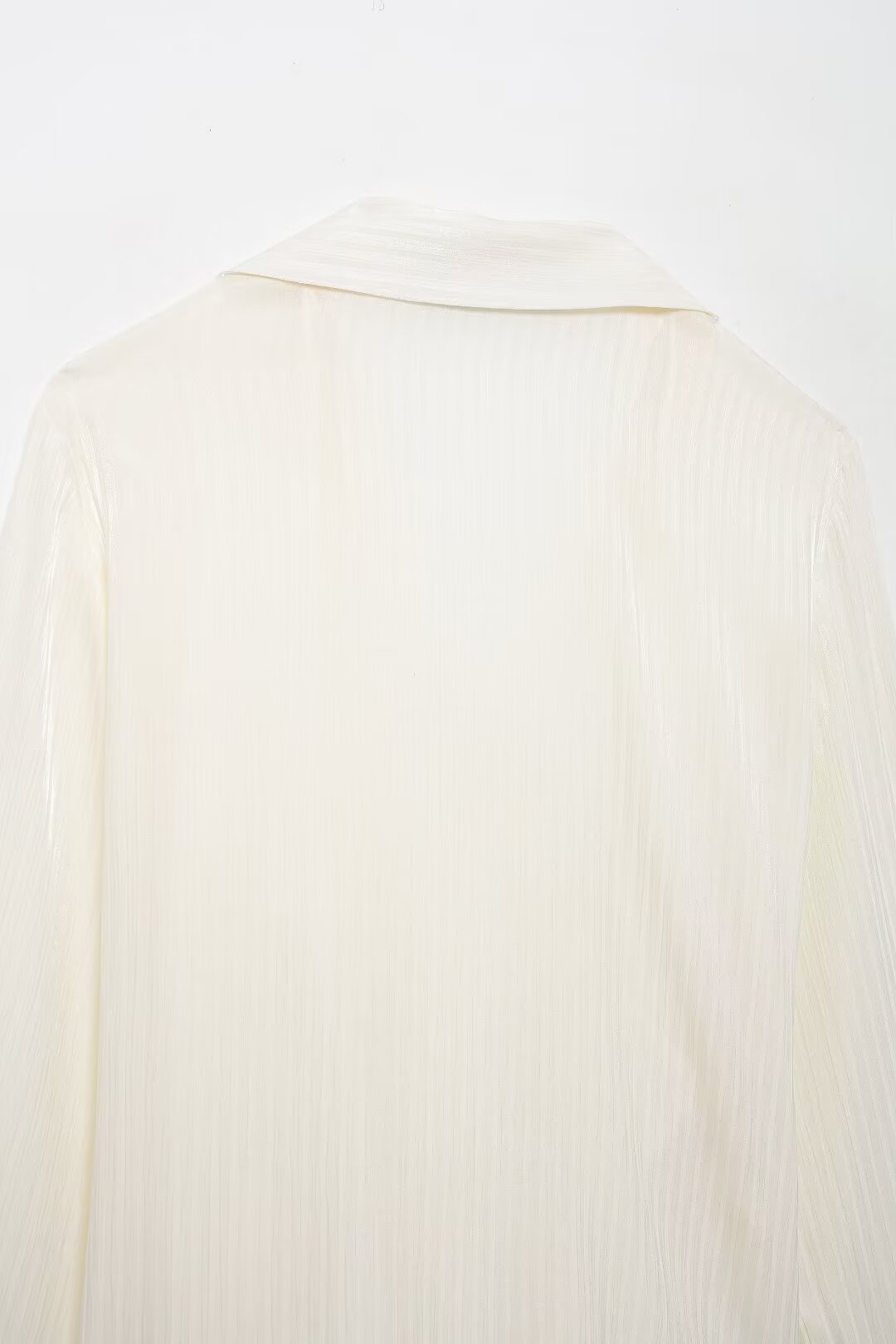 Women's Mature Bright Fabric Double Breasted Long Sleeve Shirt