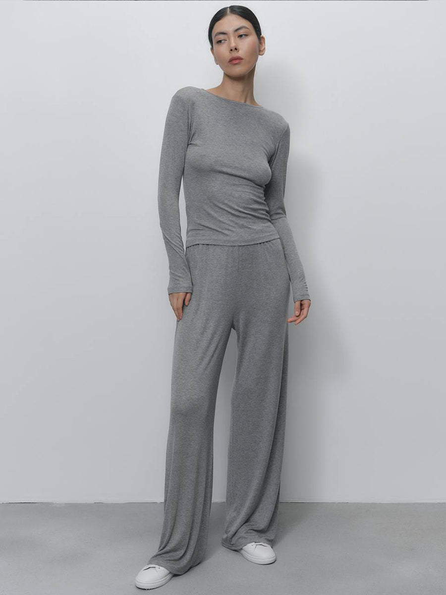Women's Autumn Winter Soft Modal Women's Casual Top Wide Leg Pants