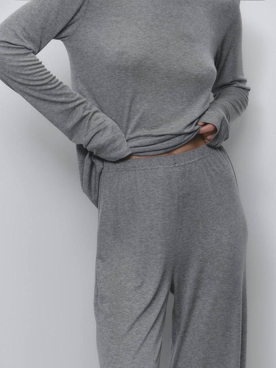 Women's Autumn Winter Soft Modal Women's Casual Top Wide Leg Pants