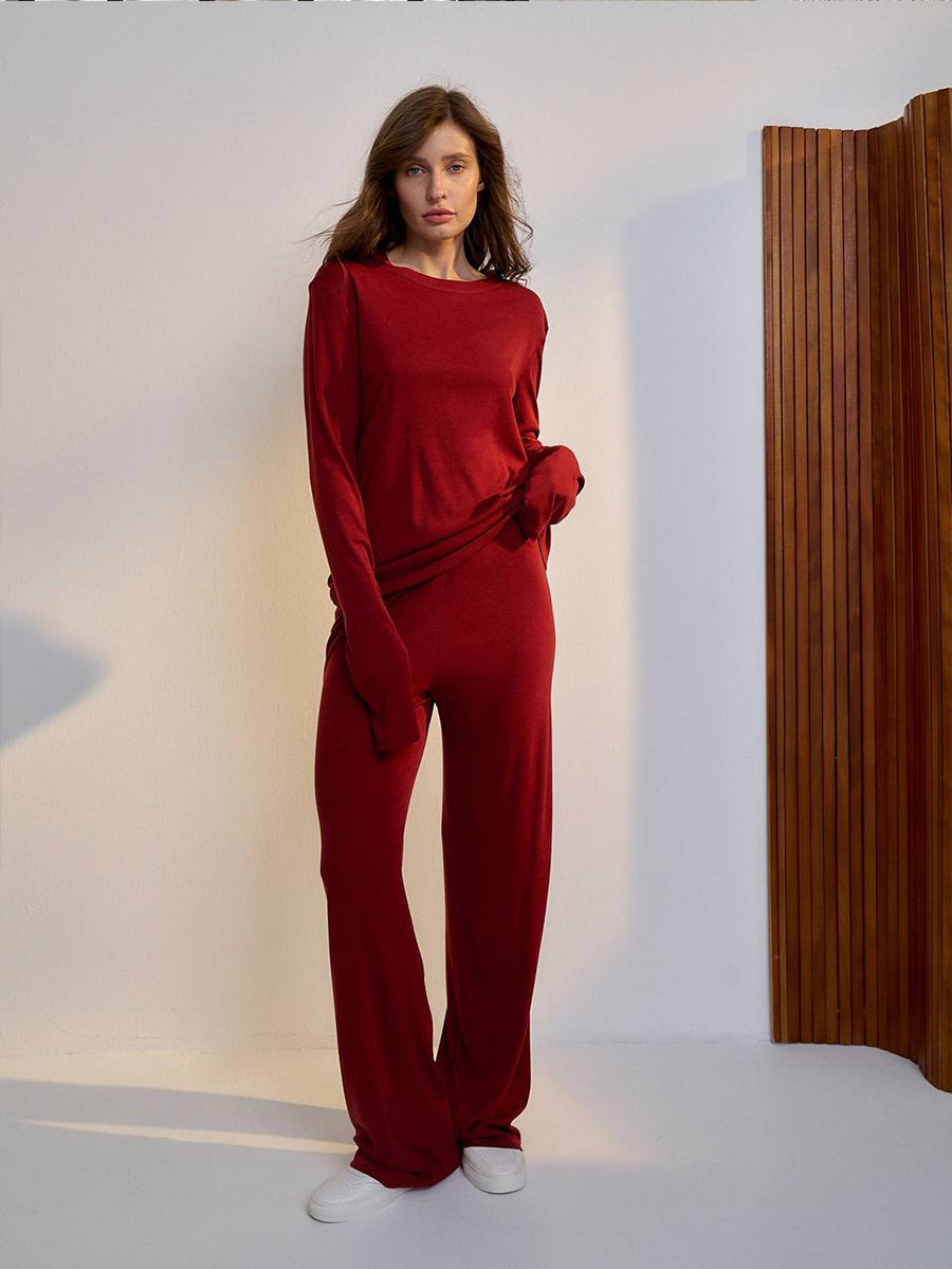 Red Pants Set
