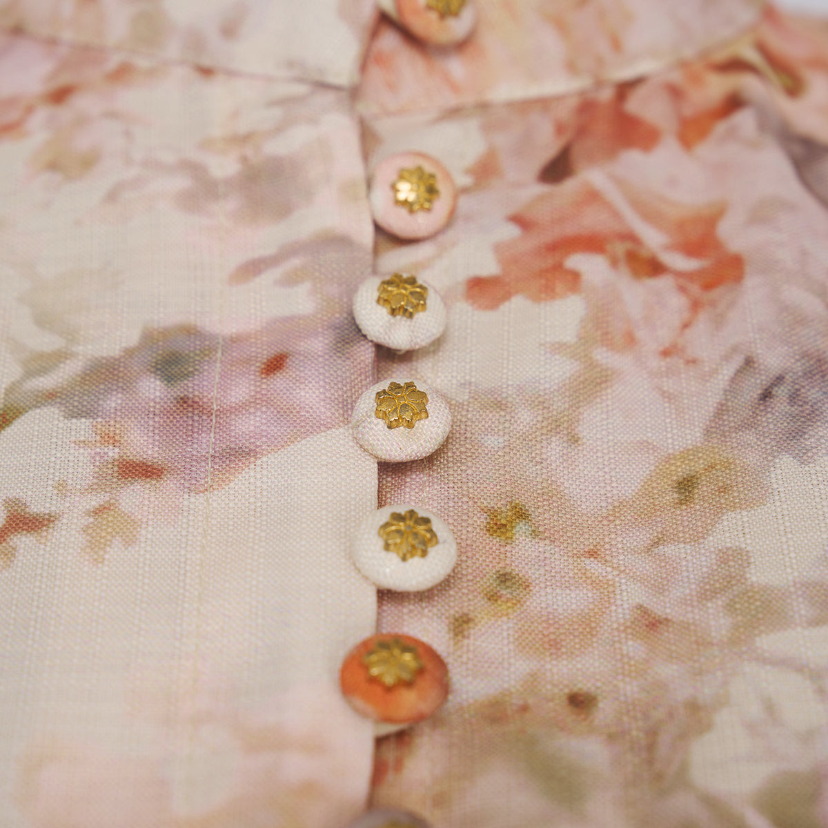 Women's Autumn Stand Collar Flower Lantern Sleeve Buckle Dress