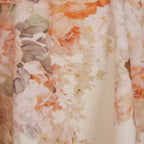 Women's Autumn Stand Collar Flower Lantern Sleeve Buckle Dress