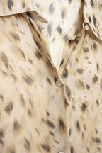 Women's Summer Animal Pattern Printing Collared Single Breasted Long