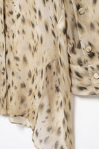 Women's Summer Animal Pattern Printing Collared Single Breasted Long