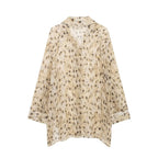 Women's Summer Animal Pattern Printing Collared Single Breasted Long