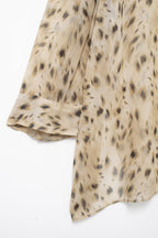 Women's Summer Animal Pattern Printing Collared Single Breasted Long