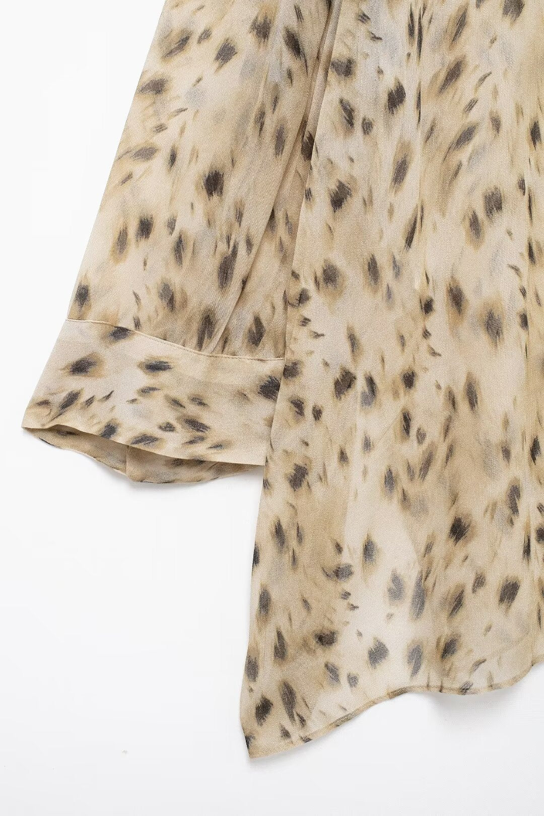 Women's Summer Animal Pattern Printing Collared Single Breasted Long