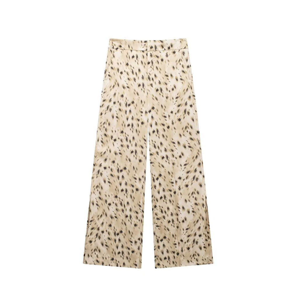 Women's Summer Animal Pattern Printing Collared Single Breasted Long