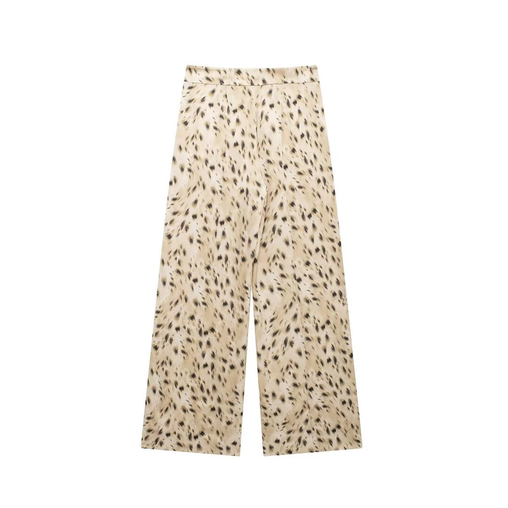 Women's Summer Animal Pattern Printing Collared Single Breasted Long