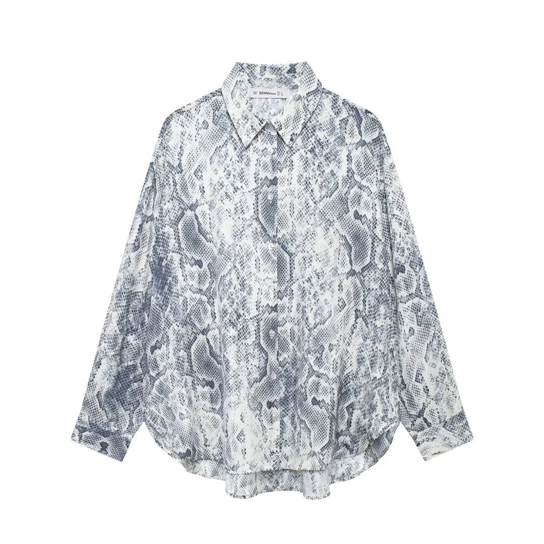 Women's Fall Women's Animal Pattern Printed Shirt Casual Pants