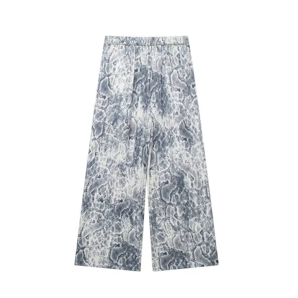 Women's Fall Women's Animal Pattern Printed Shirt Casual Pants