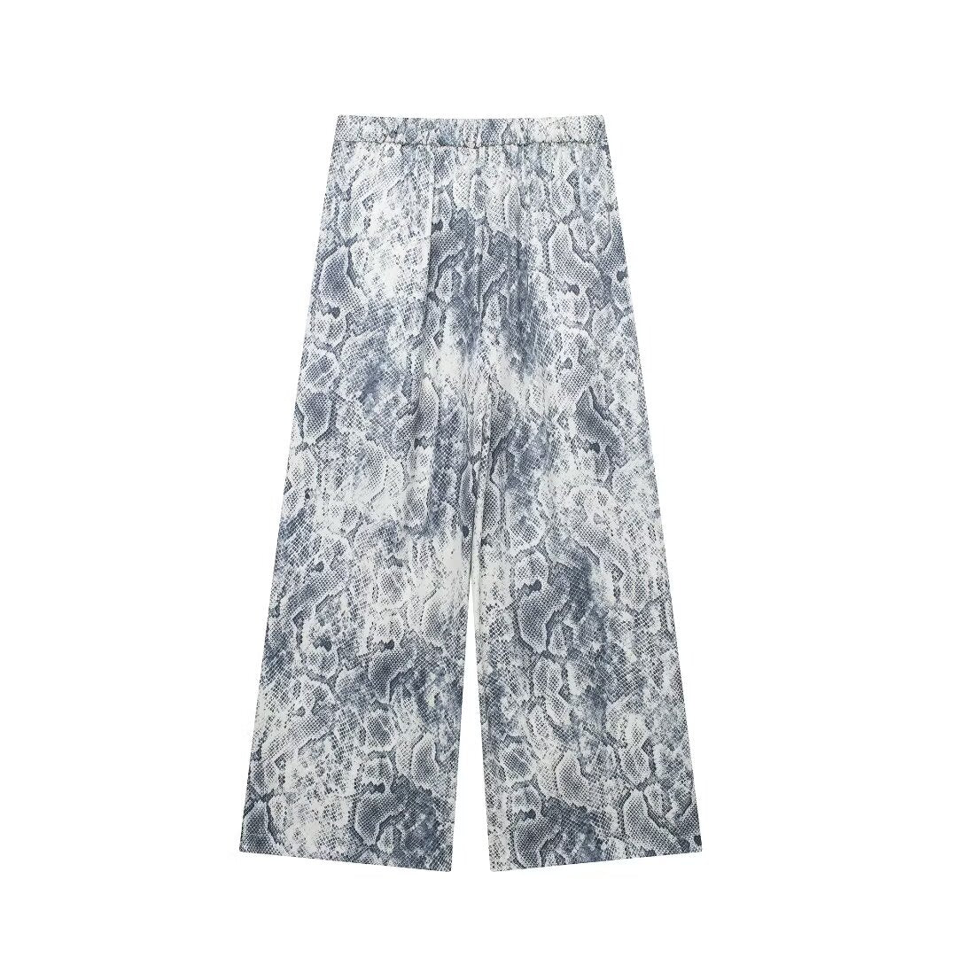 Women's Fall Women's Animal Pattern Printed Shirt Casual Pants