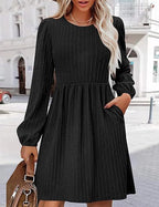 Women's Crew Neck Knit Sweater Dress