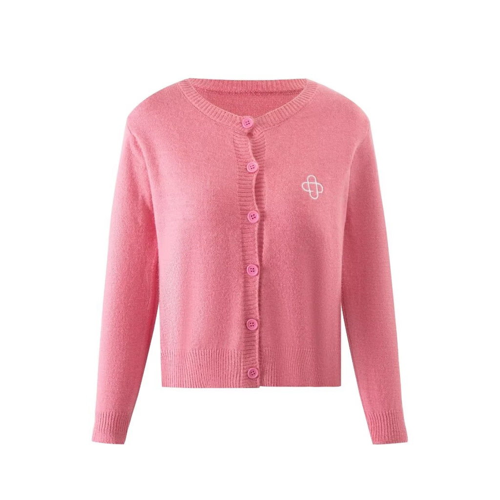 Women's Korean Gentle Cardigan For Autumn Slim-Fit Round-Neck