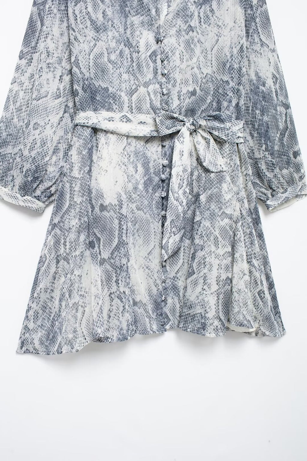 Metal Color Line Animal Pattern Print Dress