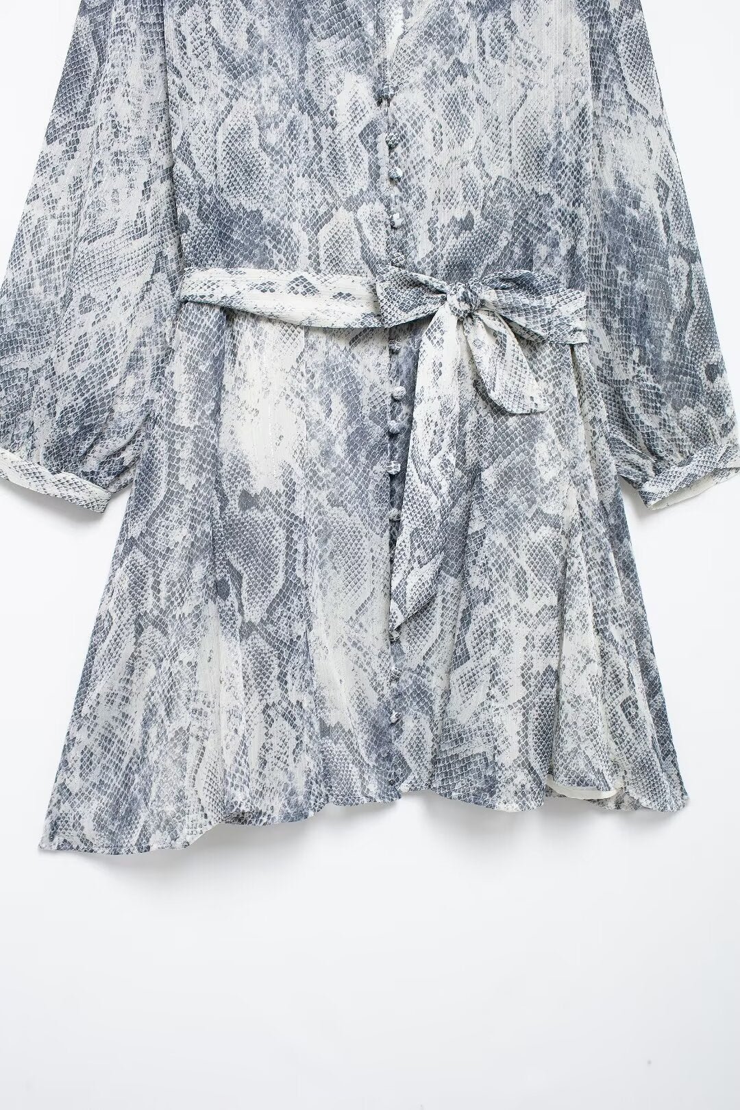 Metal Color Line Animal Pattern Print Dress
