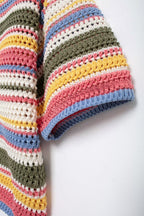 Women's Clothing Autumn Street Crocheted Polo Shirt Collar Short Sleeve Top
