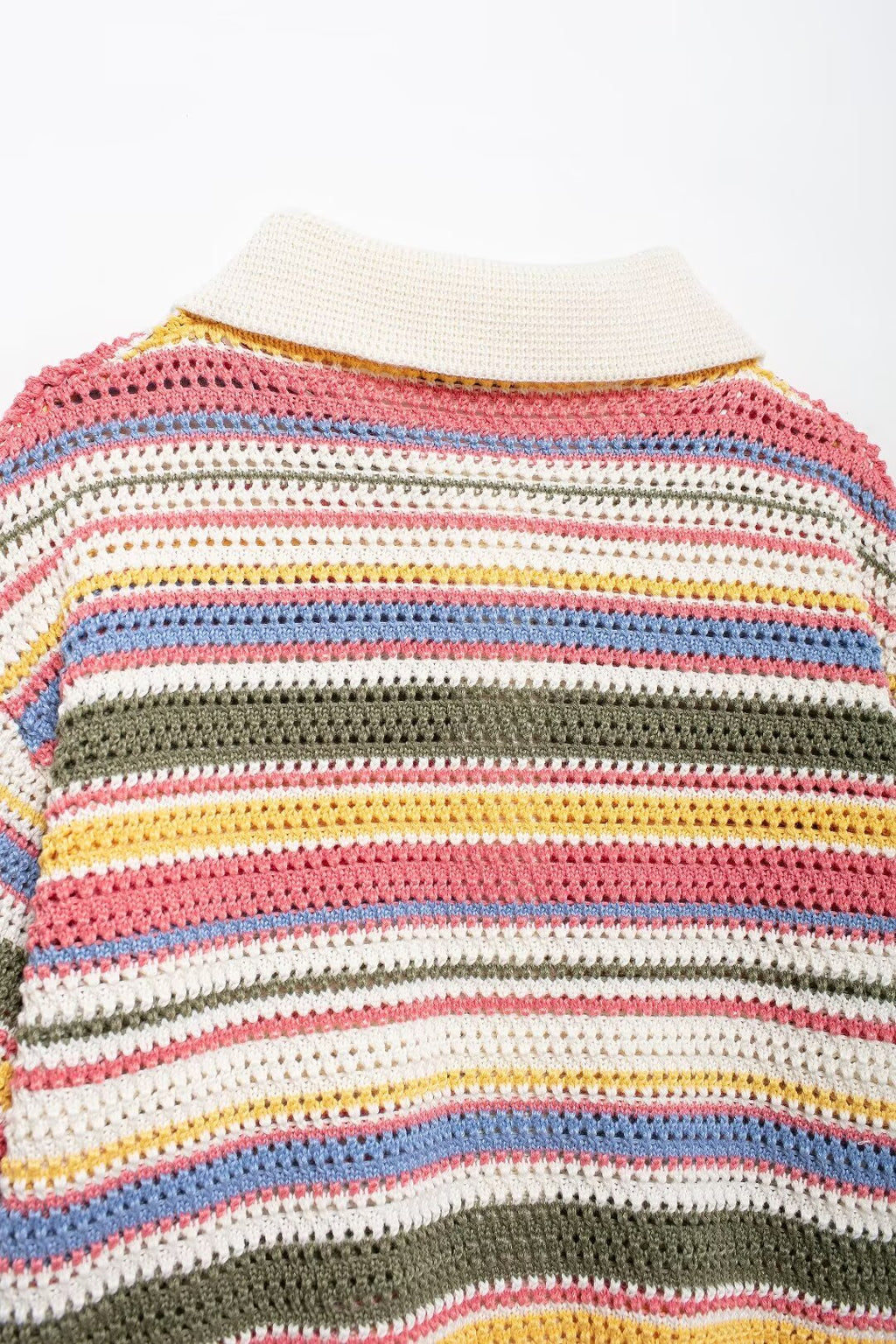 Women's Clothing Autumn Street Crocheted Polo Shirt Collar Short Sleeve Top