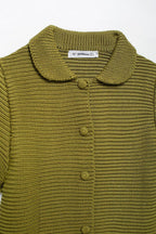 Women’s White Peter Pan Collar Button Knit Top