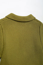 Women’s White Peter Pan Collar Button Knit Top