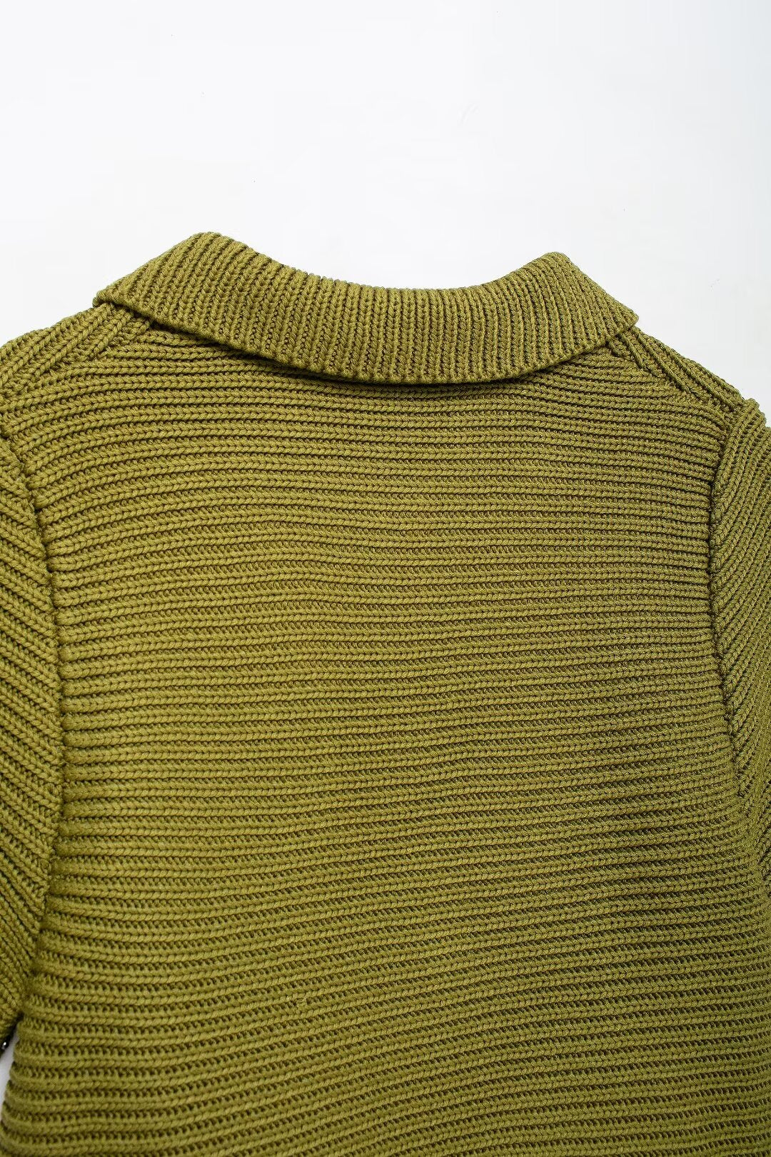 Women’s White Peter Pan Collar Button Knit Top