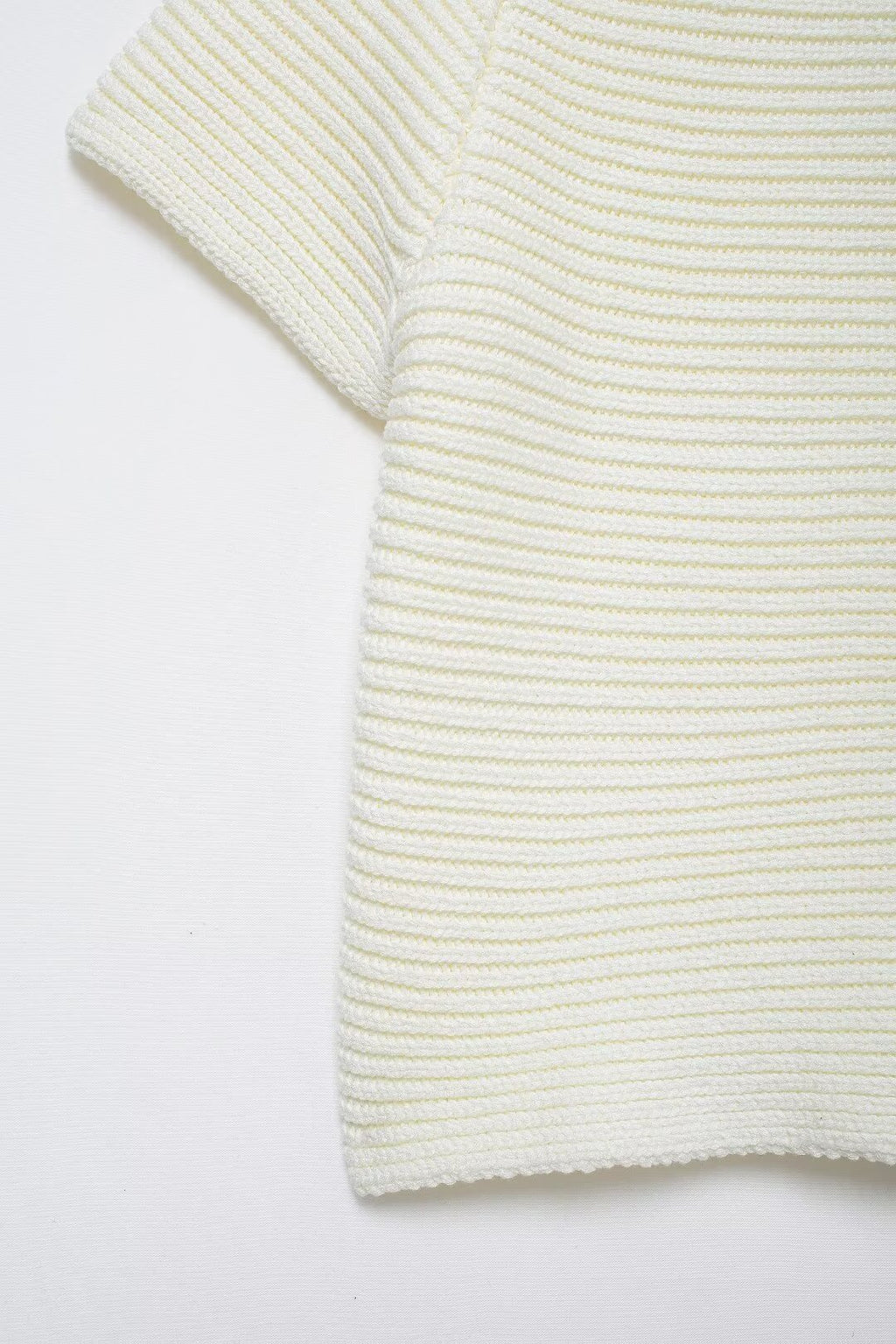 Women’s White Peter Pan Collar Button Knit Top