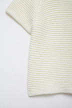 Women’s White Peter Pan Collar Button Knit Top