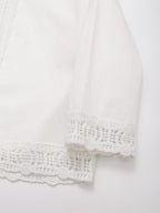 Summer Casual Hollow Out Cutout Embroidered Shirt Shorts Sets