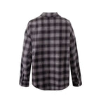 Women’s Gray Plaid Collared Long Sleeve Shirt